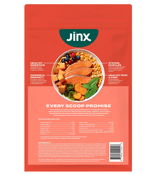 A Jinx Premium Dry Dog Food, Real Salmon, Brown Rice & Sweet Potato Kibble with Superfoods & Probiotics, No Fillers, for All Lifestages, 11.5lb - Image 2